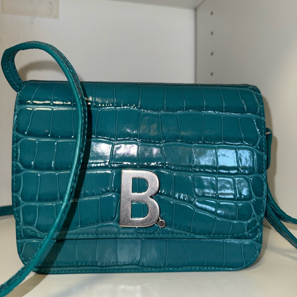 Balenciaga Blue Crossbody Bag with Silver Hardware